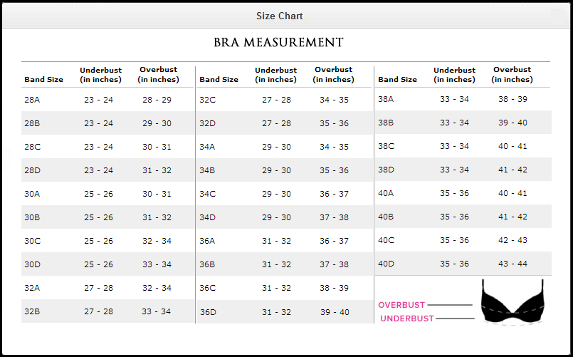 Bra-Panty Size Chart with Image – Indian Bra & Panty Size Calculator ...